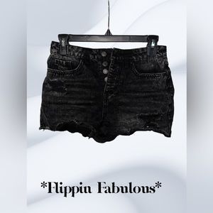 YMI black distressed jean shorts size 3